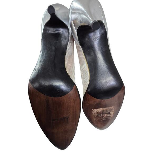 VTG NEW 80s Stuart Weitzman for Bianca Las Vegas Silver Mesh Pumps Sz 7.5AA - Picture 7 of 7